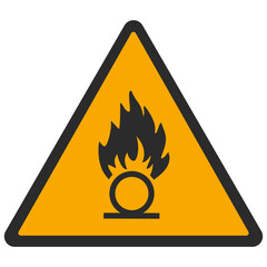 WARNING PICTOGRAM, OXIDIZING SUBSTANCE ISO 7010 - W028, SVG