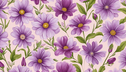 Soft, minimalist blooms on lavender backdrop