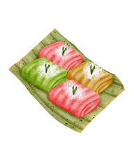 Watercolor Gethuk Indonesian Food