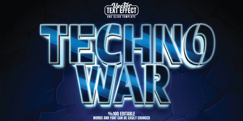 Techno editable text effect, customizable robot and future 3D font style