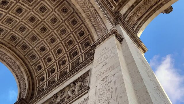 Paris, France, Arch Of Triumph And Champs Elysees. Travel destination, sightseeing, walking tour