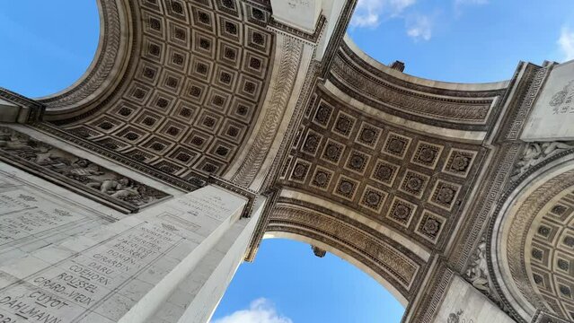 Paris, France, Arch Of Triumph And Champs Elysees. Travel destination, sightseeing, walking tour