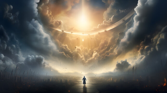 Sky opening and Jesus coming back as lord