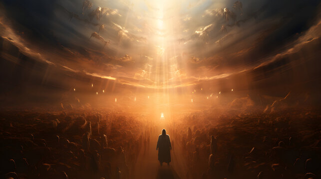 Sky opening and Jesus coming back as lord