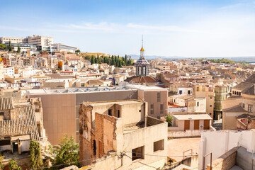 a view over Tortosa, comarca of Baix Ebre, Province of Tarragona, Catalonia, Spain - obrazy, fototapety, plakaty