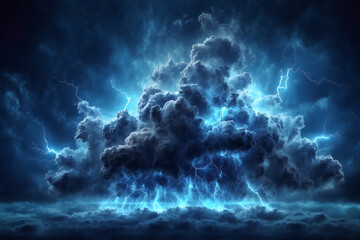 lightning clouds, electric sparks - obrazy, fototapety, plakaty