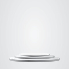 white product round stage on light background