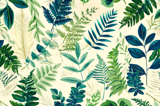 A nature-inspired design with botanical illustrations