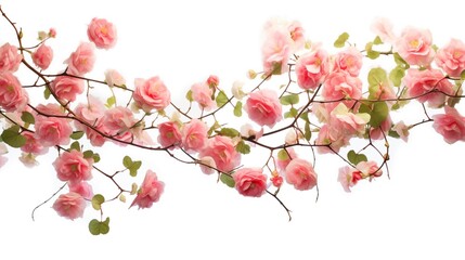 A cluster of delicate pink flowers blooming on a branch.
