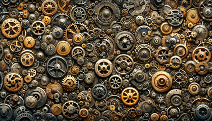 Machine wheels and cogs background wallpaper