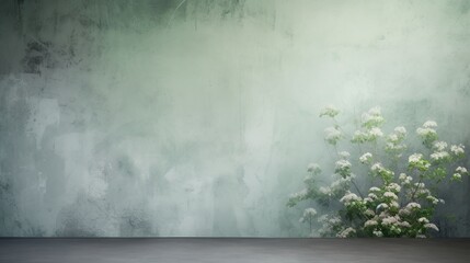 Wall Texture Background with Subtle Floral Patterns and Soft Green Tones