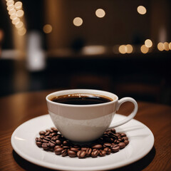 coffee cup and beans