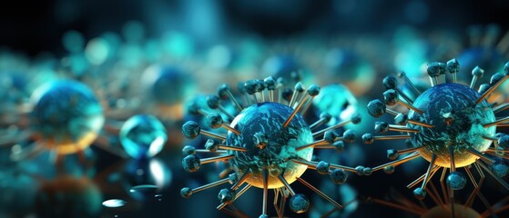 Flu. Flu Concept. Flu Virus. Virus. Pandemic Concept. Epidemic Concept. virus 3d illustration. Coronavirus. Covid 19. - obrazy, fototapety, plakaty