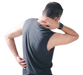 The man experiences back pain, indicating a potential injury or muscle problem affecting the spine...