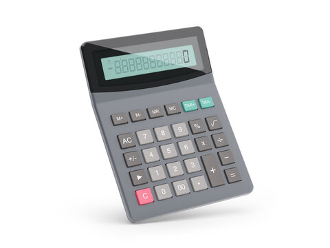 Calculator isolated on white, 3d illustration