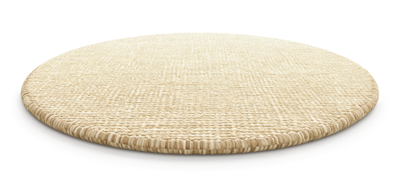 Round carpet or rug isolated on white transparent background, png, close up