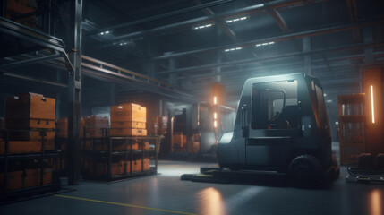 Naklejka premium modern robotic packaging company. created with ai.