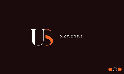  US Alphabet letters Initials Monogram logo SU, U and S