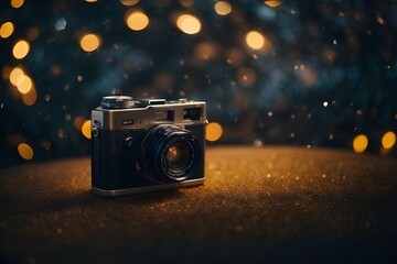 vintage photo camera with film