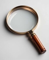 A magnifying glass on a white background