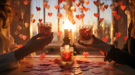 Valentine Day celebrations with friends such as group dinners,
