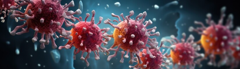 Coronavirus 2019-nCoV. SARS-CoV-2. Viruses influenza as dangerous flu strain cases as a pandemic. 3D illustration