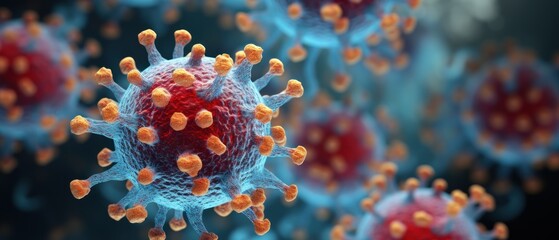 Fototapeta na wymiar Coronavirus 2019-nCoV. SARS-CoV-2. Viruses influenza as dangerous flu strain cases as a pandemic. 3D illustration