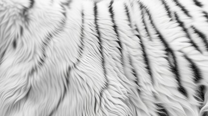 Close up of white tiger fur animal print background. Fashionable skin texture banner - obrazy, fototapety, plakaty