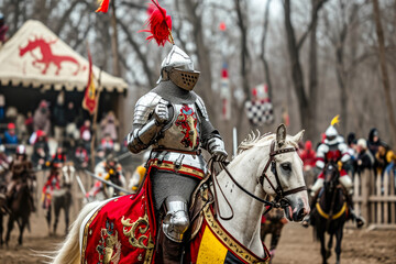medieval jousting tournament, where knights in shining armor battle for honor and glory