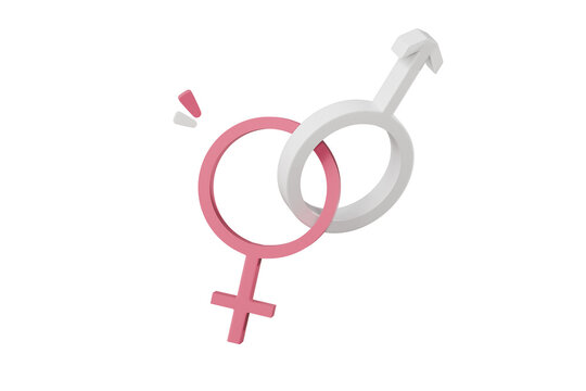 3d Female and male gender symbol icon. Minimal Cute Cartoon 3d Female and male gender symbol icon. Valentine day 14 February concept 3d icon. isolated pink pastel background. 3d rendering illustration