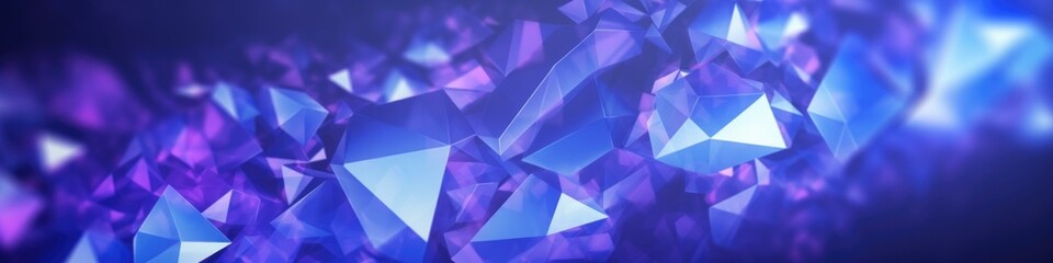 Abstract blue diamond background with bright light. Generative AI.