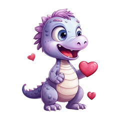 Imaginative Love: Valentine Lovely Dinosaur - Cute and Colorful Characters for Your Festivities