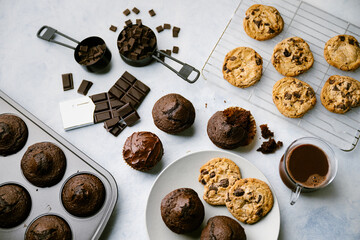 assorted chocolate product background