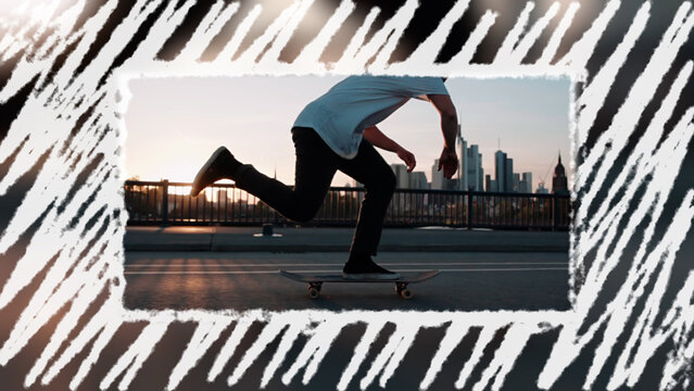 Scribble Frame Transition With Media Replacements