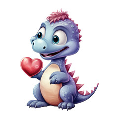 Imaginative Love: Valentine Lovely Dinosaur - Cute and Colorful Characters for Your Festivities