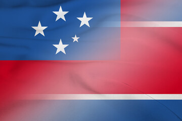 Samoa and North Korea state flag international negotiation PRK WSM