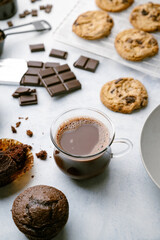 hot chocolate drink with chocolate products