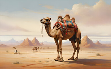 Camel closeup in the desert