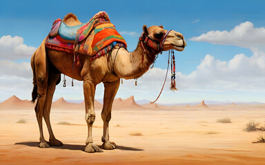 Camel closeup in the desert