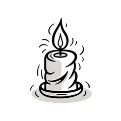 Candle in cartoon, doodle style. Image for t shirt. Isolated 2d vector illustration in logo, icon, sketch style, Eps 10. AI Generative