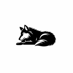 Obraz premium wolf sleeping on white background vector illustration tatoo inspiration