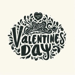 Fototapeta premium Black and White Drawing of Valentines Day