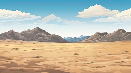 Fototapeta na wymiar cartoon landscape with majestic mountains stretch across the horizon