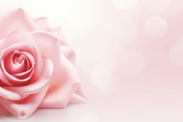 Close-up of Pink Rose on White Background