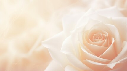 Close-up of White Rose on Blurry Background