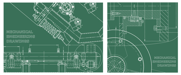 Obraz premium Engineering illustration set. Cover, flyer, banner, background