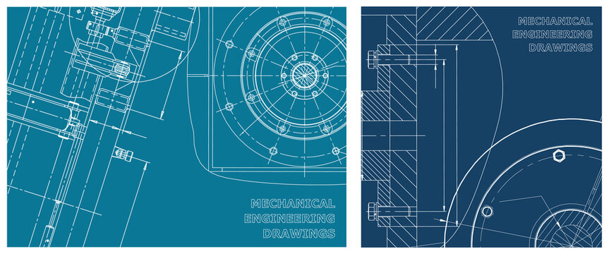 Engineering illustration set. Cover, flyer, banner, background
