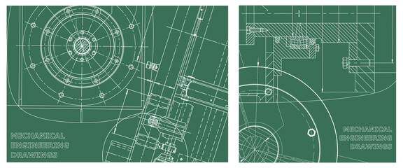 Engineering illustration set. Cover, flyer, banner, background