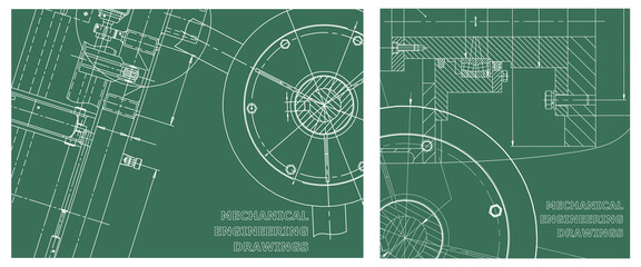 Engineering illustration set. Cover, flyer, banner, background - obrazy, fototapety, plakaty