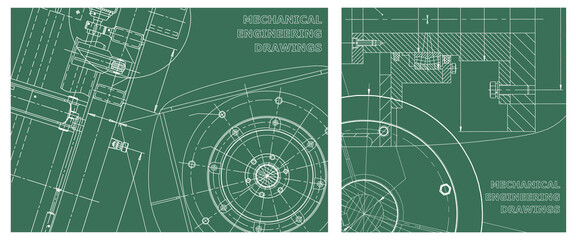 Naklejka premium Engineering illustration set. Cover, flyer, banner, background